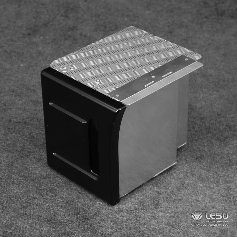 LESU 1/14 Scale Metal Spare Parts Exhaust Box Toolbox Suitable for Radio Controlled Tractor Truck Model RC Cars Accessory