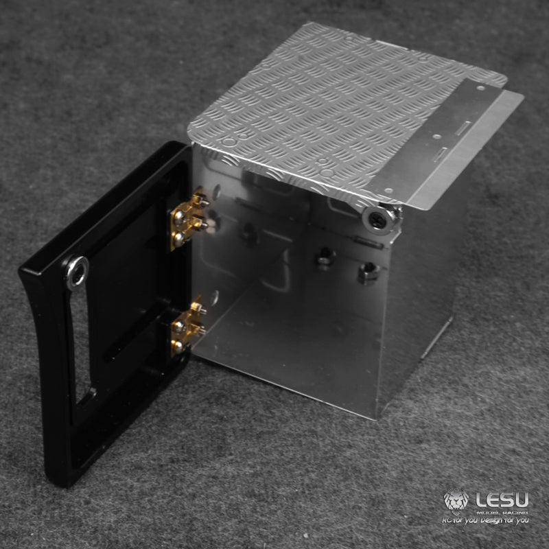 LESU 1/14 Scale Metal Spare Parts Exhaust Box Toolbox Suitable for Radio Controlled Tractor Truck Model RC Cars Accessory