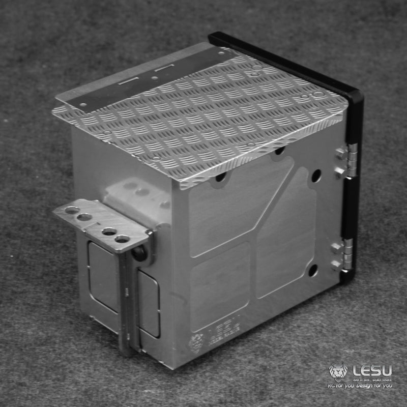 LESU 1/14 Scale Metal Spare Parts Exhaust Box Toolbox Suitable for Radio Controlled Tractor Truck Model RC Cars Accessory