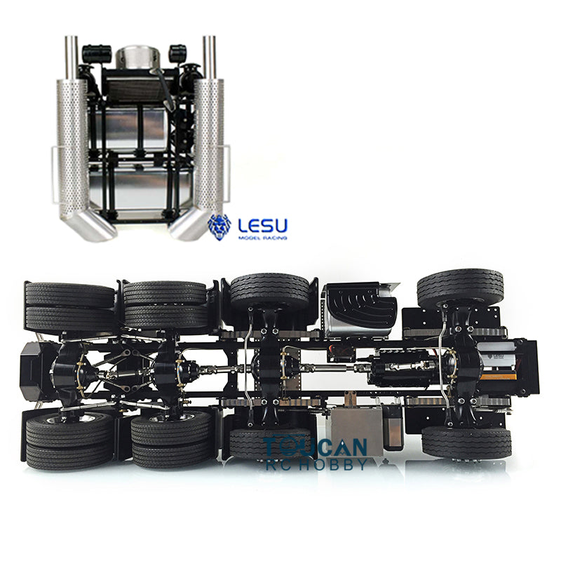 LESU 1/14 8*8 Heavy-duty Metal Chassis Radio Control Highline Tractor Truck 56348 3363 1851 Model W/ 3 Speed Gearbox Servo Motor