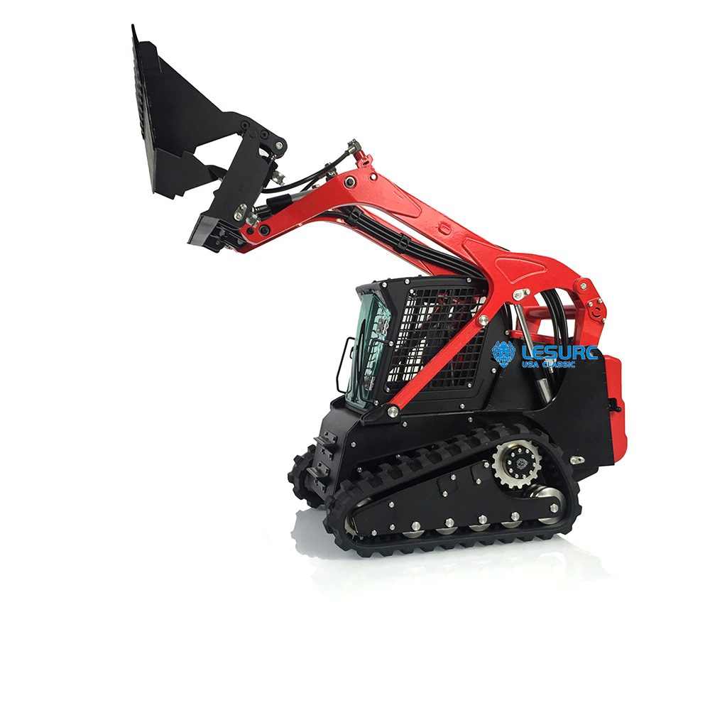 Sell out in seconds! LESU 1/14 Aoue-LT5 Metal Hydraulic Tracked Skid-Steer Loader Radio Controlled Loader Ready To Run Model Light System Charger Battery