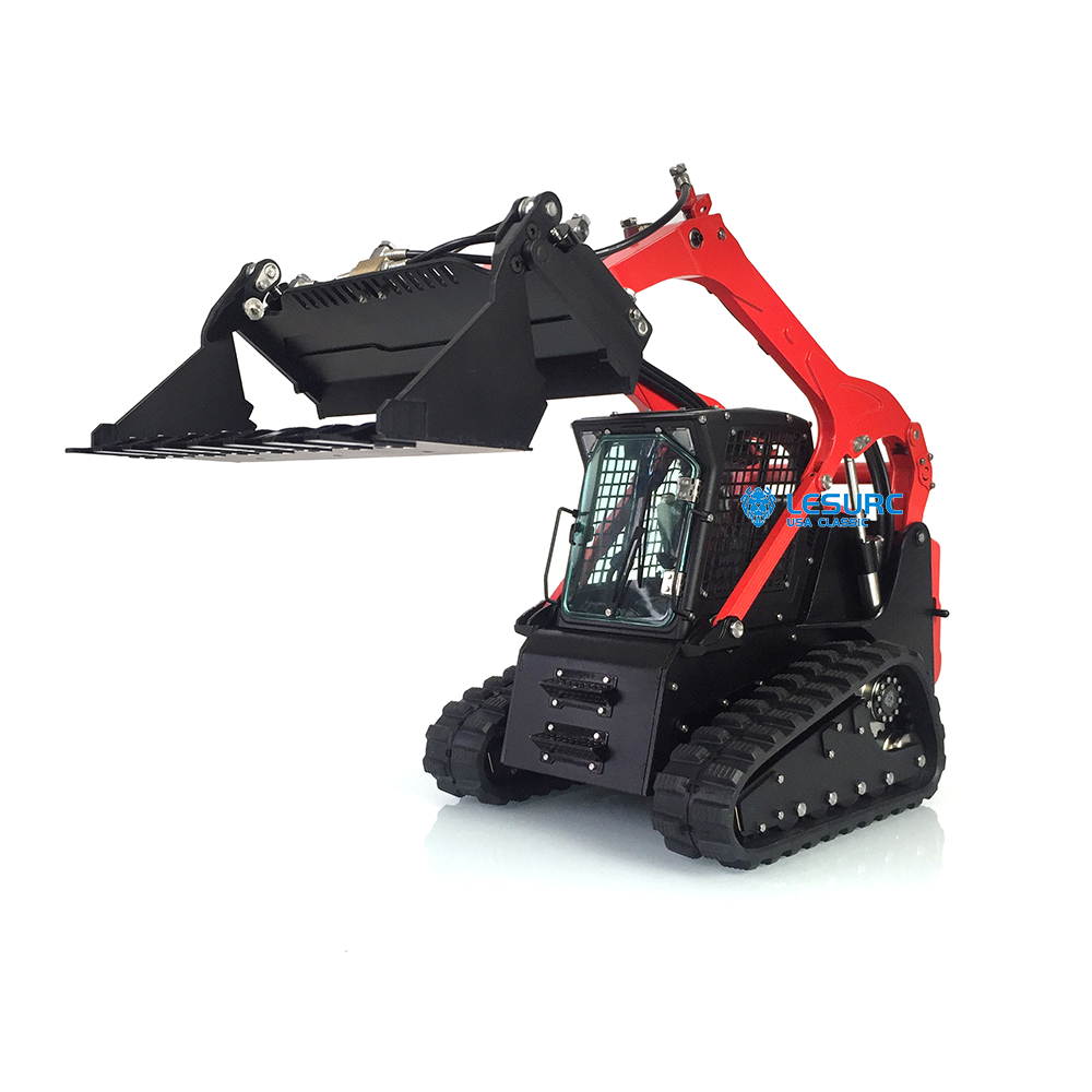 LESU 1/14 RC Hydraulic Aoue-LT5 Tracked Skid-Steer Loader Metal Remote Control Construction Vehicle RTR Model Lights Battery