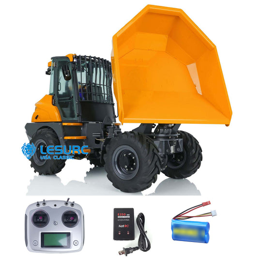 LESU 1/14 Ready To Run 4X4 RC Hydraulic Articulated Dumper 6MDX Remote Control Tipper Car Model W/ I6S Controller Charger