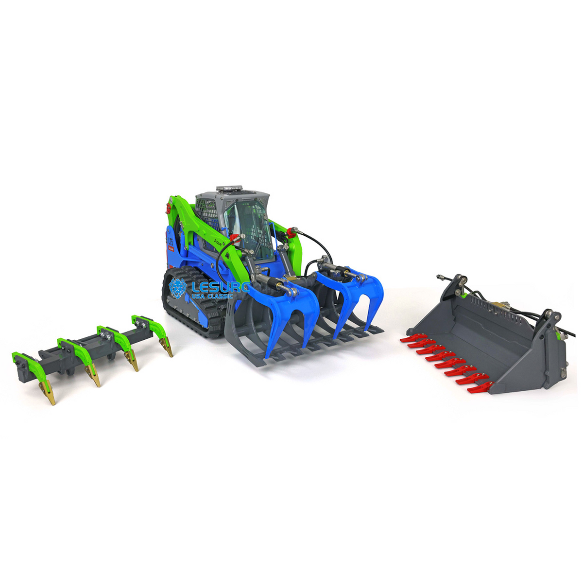 LESU AOUE LT5 1/14 Metal RC Skid-Steer Loader B0008 with FlySky I6S Radio Controller Sound Light for Hydraulic Construction Vehicle Model Enthusiast