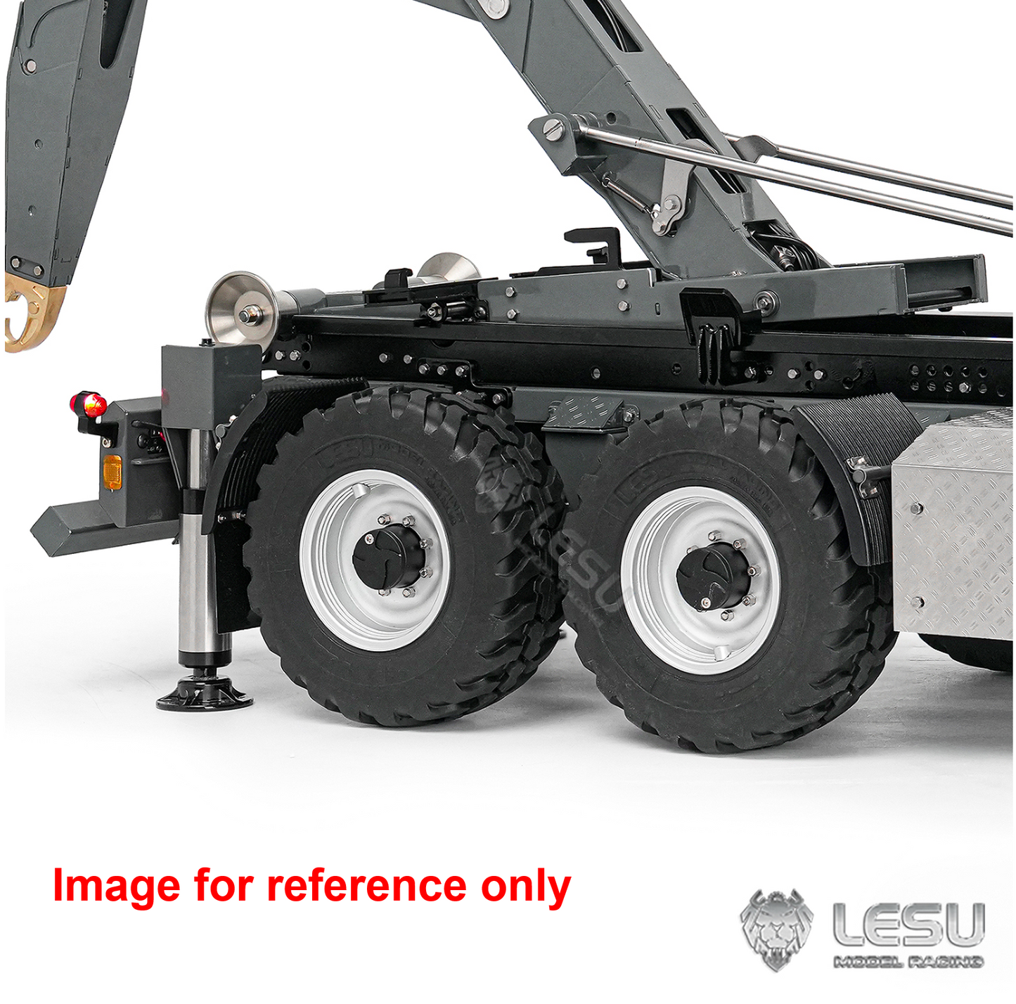 LIMITED-TIME SALE IN Stock LESU A0066 1/14 Metal Hydraulic RC Roll Off Trailer Telescopic/Folding Hooklift with Support Legs 5CH Reversing Valve Lights