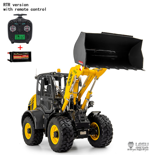LESU 1/14 Metal RC Hydraulic Loader Aoue WA100M-8 4*4 RTR Remote Control Construction Vehicle Axle Lock Sound Light ST8 Radio