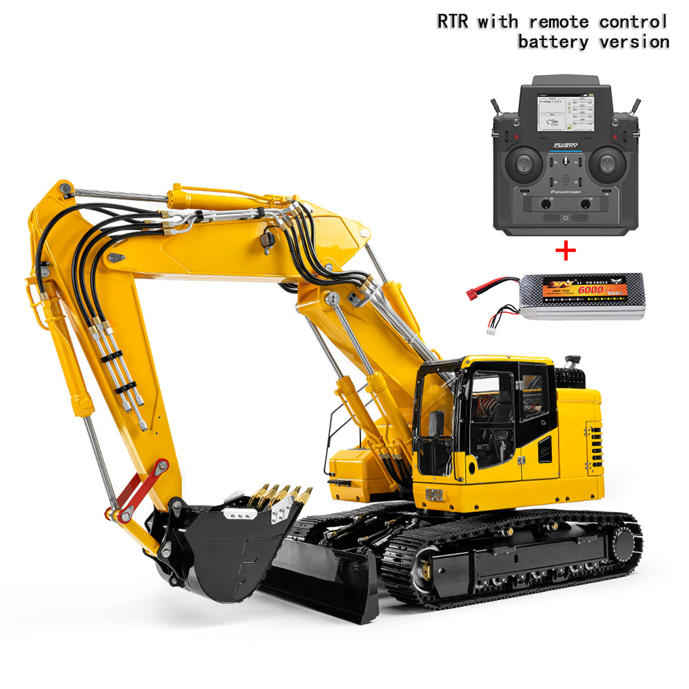 LESU Aoue ET26L 1/14 Metal RC Excavator B0012 RTR Hydraulic Short Tail Tracked Digger Simulated GPS Light System FlySky PL18EV Controller for Backyard Fun
