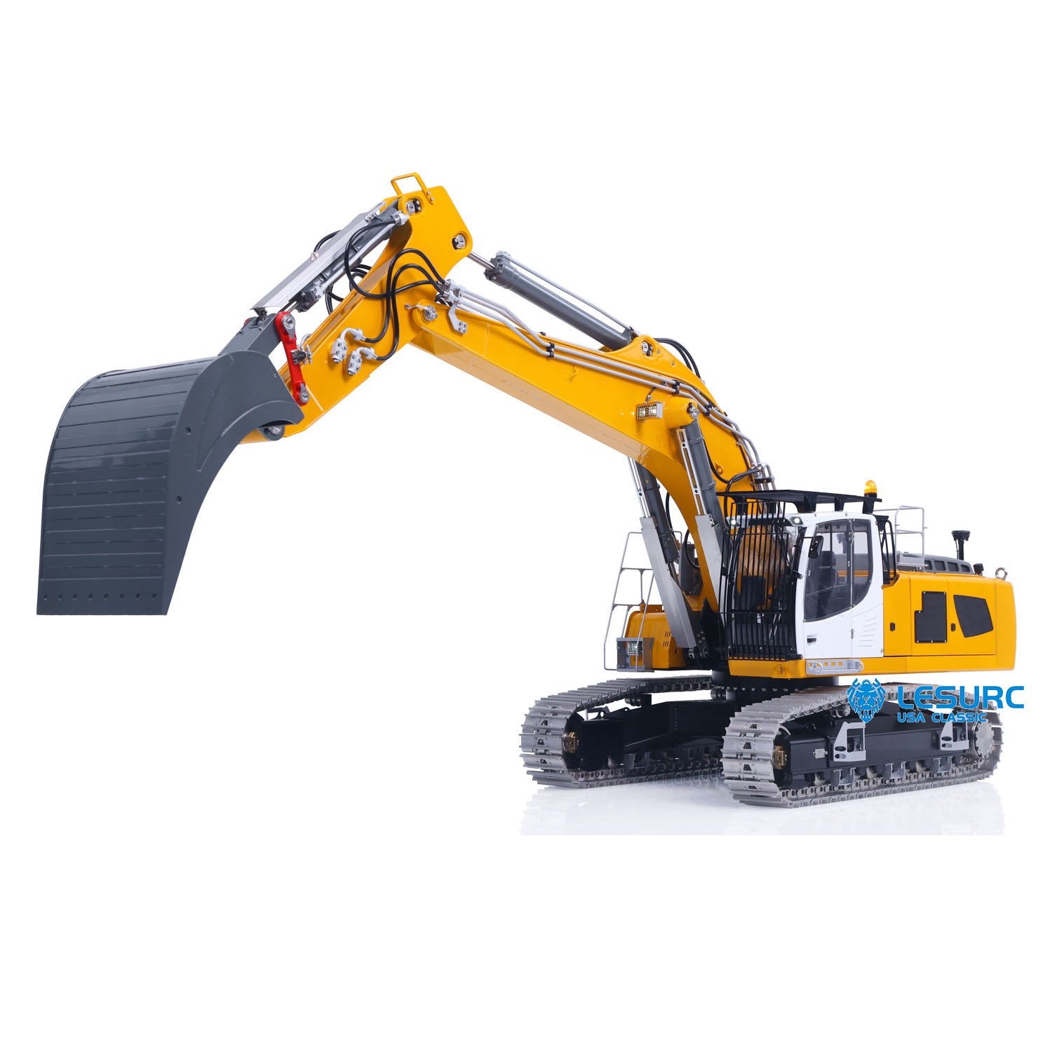 1/14 RC Hydraulic Excavator Dual Pump Hydraulic System with Oil Tank Window