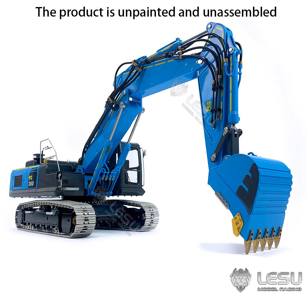 LESU 1/14 RC Hydraulic Unpainted Excavators 3 Arms Digger Model PC360 Electric Kits W/ Light Motor Servo Upgrade Accessories