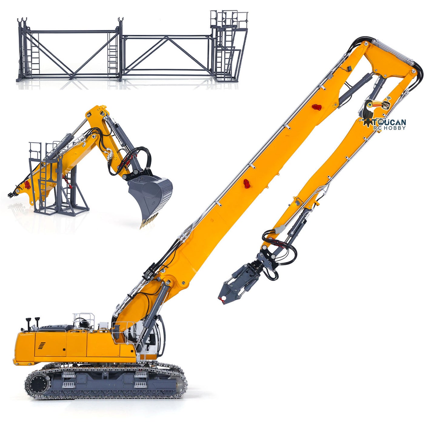 LESU Aoue 960 Demolition Digging Arm Digger 1/14 RC Full Hydraulic Excavator Engineering Vehicle Model 13CH Valve Pump Lights