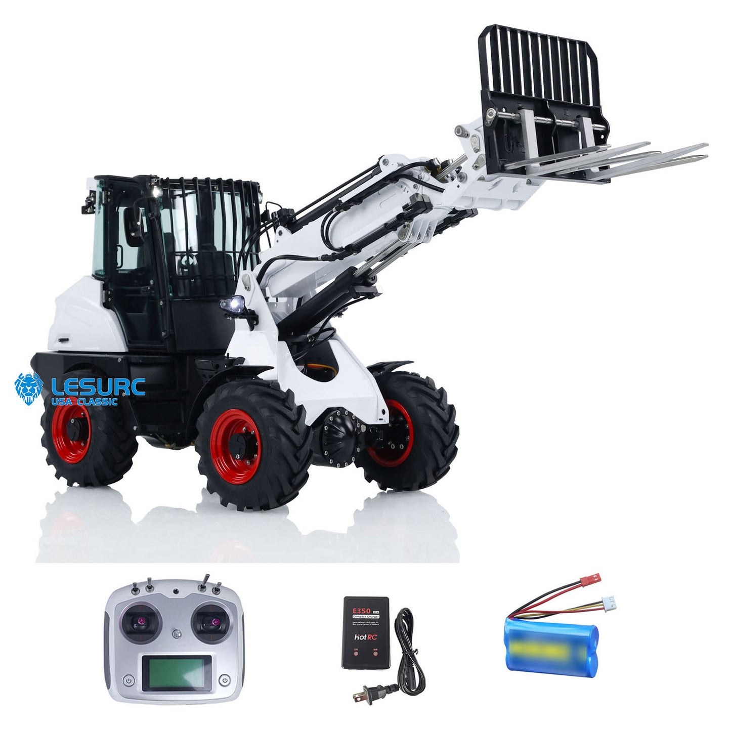 LESU Aoue AT1050 1/14 Metal RC Hydraulic Telescopic Fork Loader A0016 with FlySky I6S Radio Controller Light Sound for Scale Model Collectors