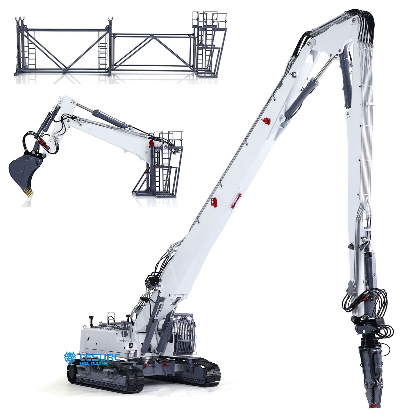 LESU Aoue 960 Demolition Digging Arm Digger 1/14 RC Full Hydraulic Excavator Engineering Vehicle Model 13CH Valve Pump Lights