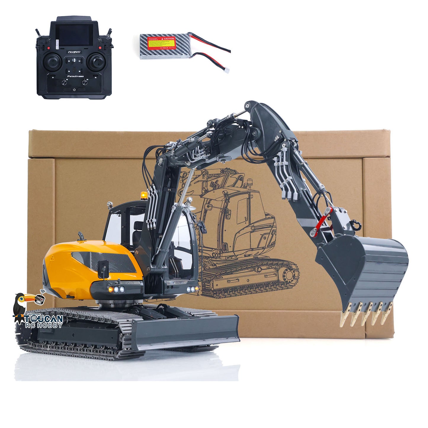 LESU 1/14 Metal RC Hydraulic Excavator MC15 RTR 4Arms Remote Control Digger 15MC 9 Valves Dual Pumps Light Sound PL18EV Lite