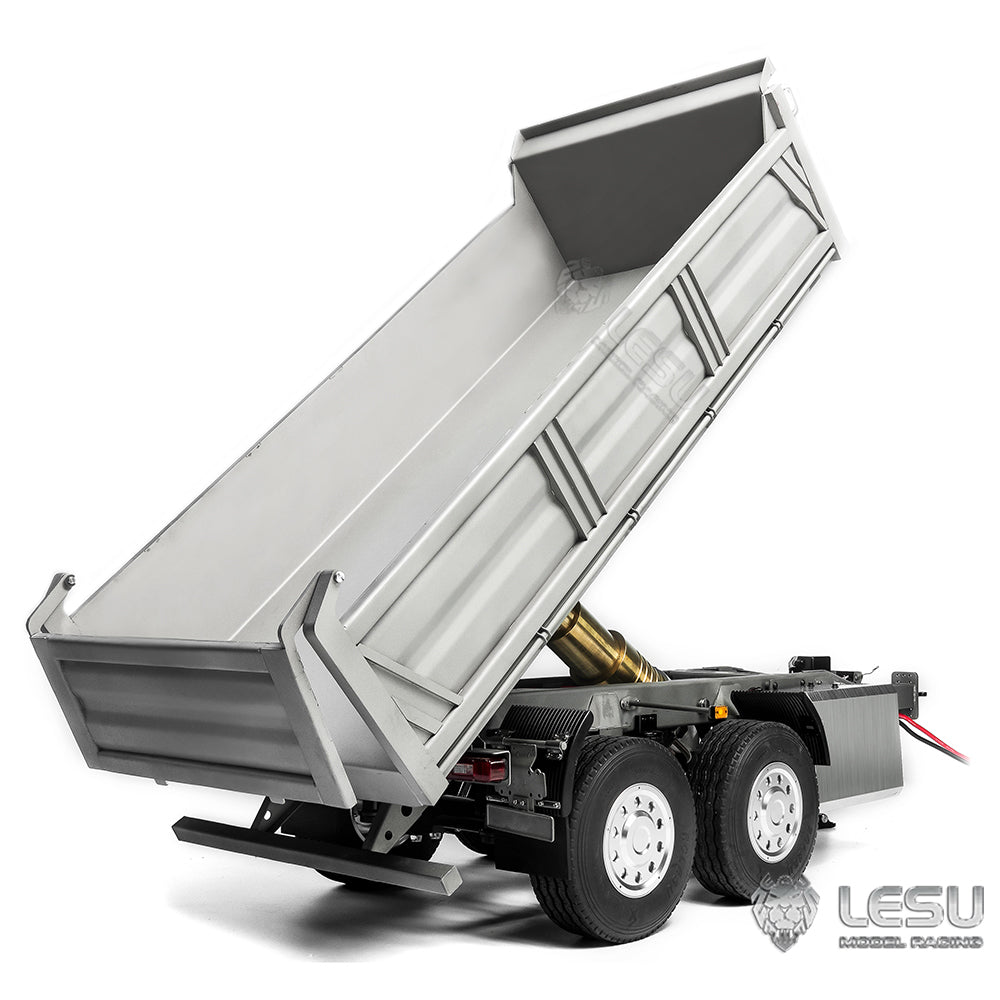 LESU 2-Axle Metal 1/14 RC Hydraulic Full Trailer Remote Control Self-dumping Truck Model DIY Car Optional Versions KIT