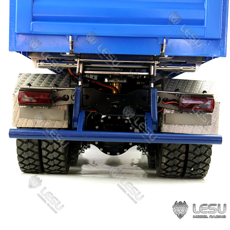 LESU 1/14 Scale Remote Controlled TGS Three-way Transmission Dumper Truck Hydraulic Model W/ Lights Sound System Motor ESC Cab