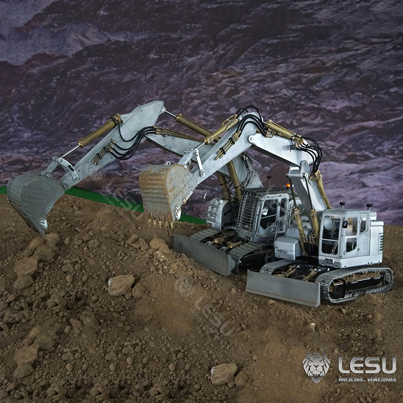 LESU 1/14 Metal RC Hydraulic Excavator Kits Aoue ET26L DIY Model Pump Valve ESC GPS Remote Control Construction Vehicles