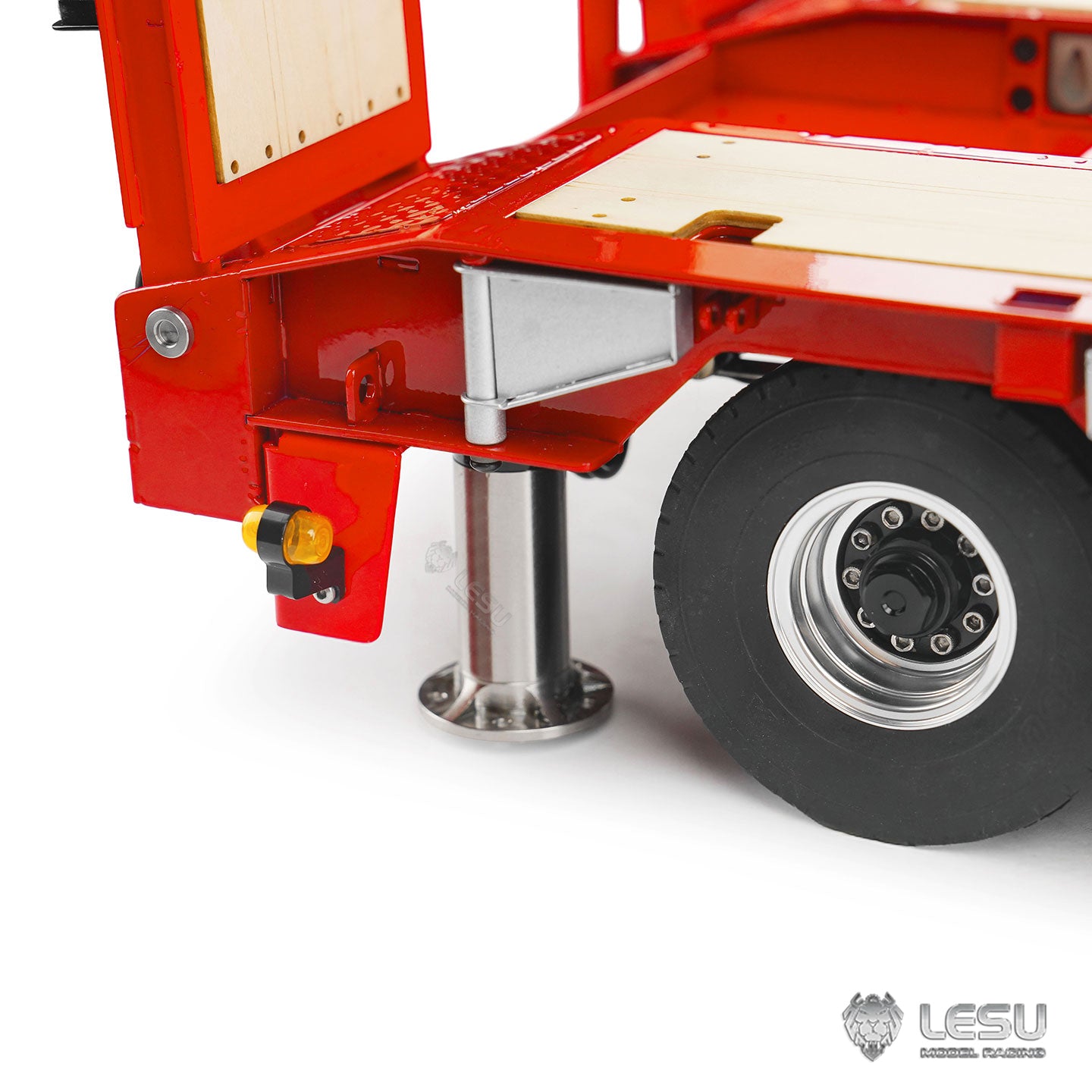 LESU 1/14 Metal Hydraulic Lifting Tailboard Trailer Rear Support Legs 2CH Valve Pump for RC Tractor Truck DIY Lorry Excavator