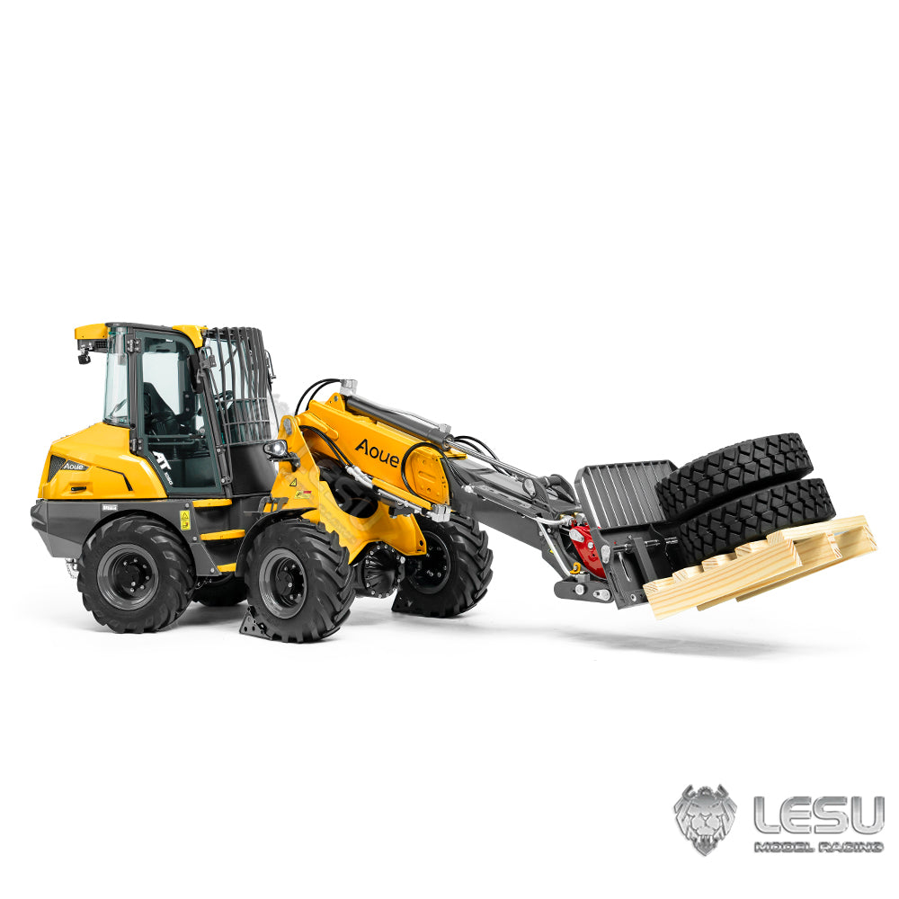 US STOCK LESU AT1050 1/14 Hydraulic RC Telescopic Arm Fork Loader Painted Assembled Car Light Sound Module Fast Shipment Teshulianjie