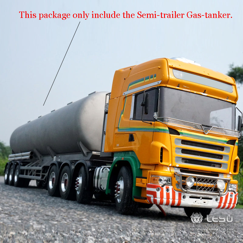 LESU 1/14 Radio Controlled Pre-assembled Semi Trailer Metal 40 Feet Container Oil Tank Gas Tanker for Tractor Truck Model