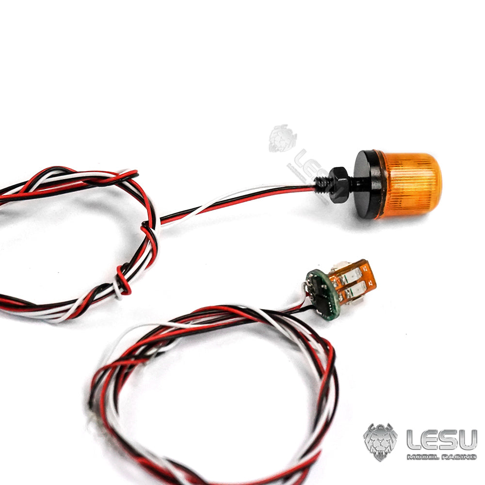 US STOCK LESU 1Pair Rotating Warning Light Telltale Lamp Suitable for TAMIYA 1/14 Scale RC DIY Radio Control Tractor Truck Model Car Parts