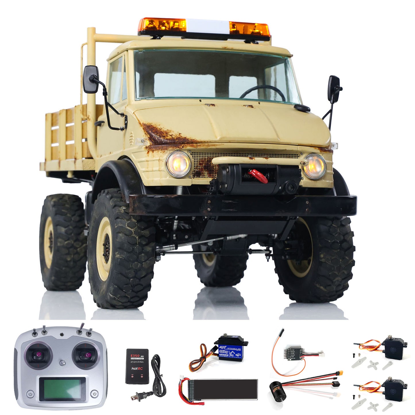 LESU 1/10 4x4 RC Crawler Trucks UM406 RTR Off-Road Vehicles Brushless Motor 2Speed Transmission Axle Locks I6S Radio System Battery Charger