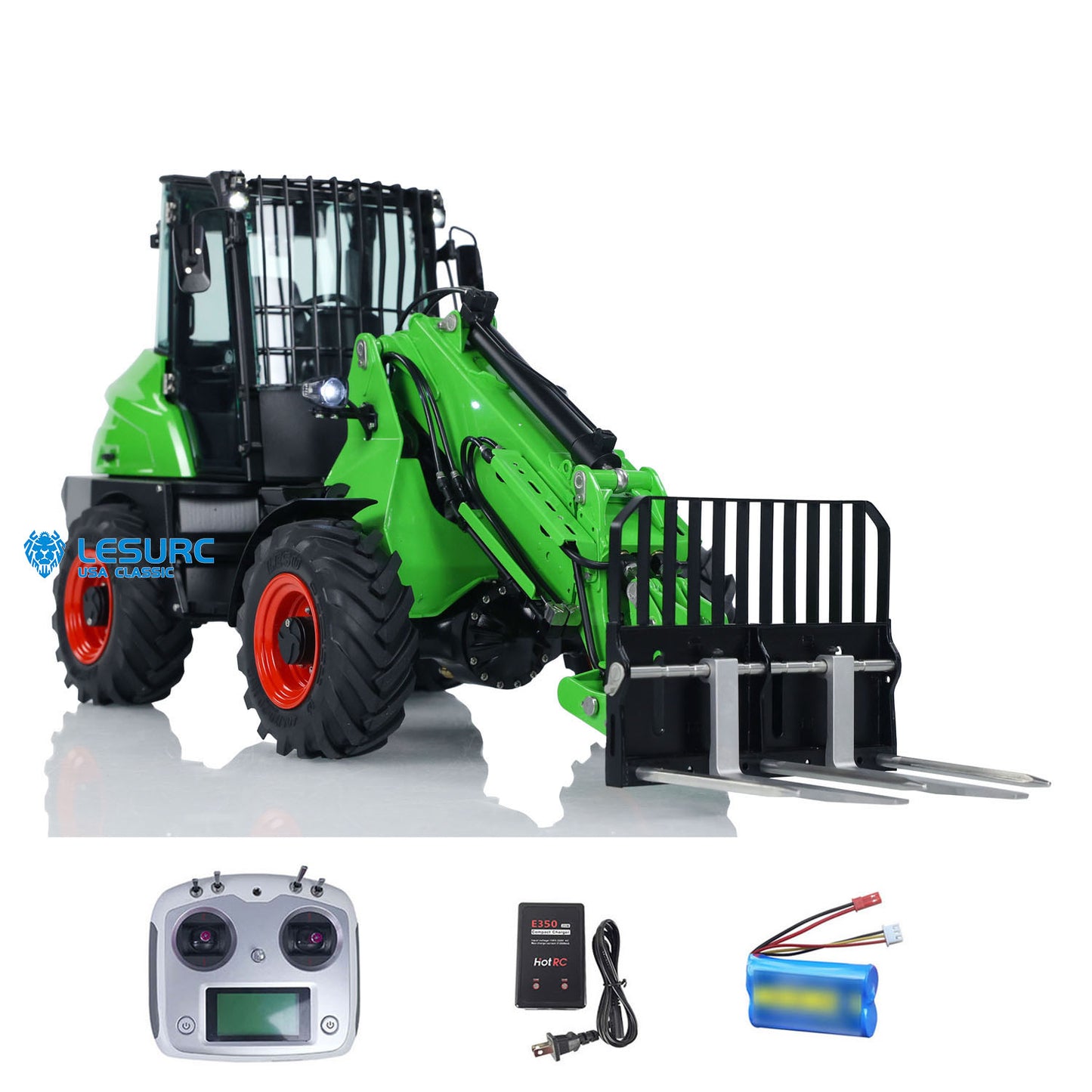 LESU Aoue AT1050 1/14 Metal RC Hydraulic Telescopic Fork Loader A0016 with FlySky I6S Radio Controller Light Sound for Scale Model Collectors
