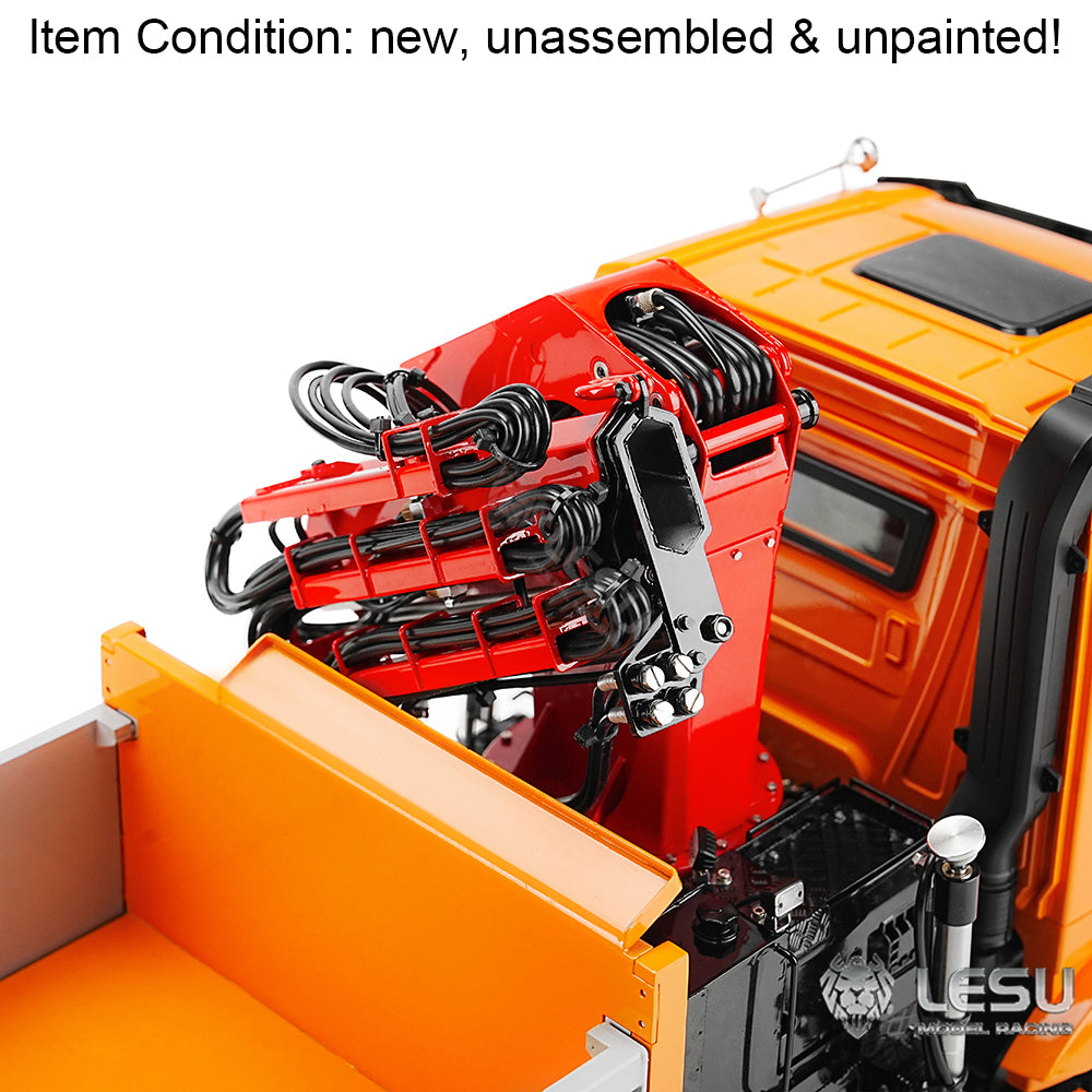 LESU 1/14 8X8 Z0064 Z0063 RC Hydraulic Dumper Truck With Crane 3 Ways Unassembled DIY Tipper Model With 2 Speed Transmission