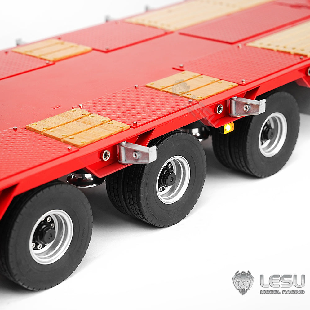 LESU 1/14 Hydraulic Lifting Tailboard Metal Trailer for RC Tractor Truck Lorry Emulated Construction Vehicle Model Lights Pump ESC