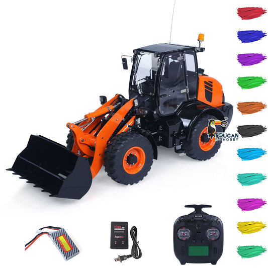 LESU 1/14 4X4 RC Metal Hydraulic Loader Aoue WA100M-8RTR Remote Control Construction Vehicle Axle Lock Sound Light ST8 Radio