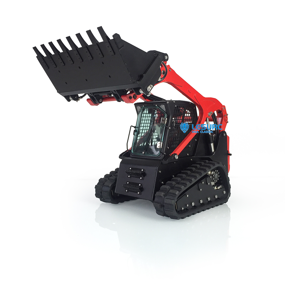 LESU 1/14 RC Hydraulic Aoue-LT5 Tracked Skid-Steer Loader Metal Remote Control Construction Vehicle RTR Model Lights Battery