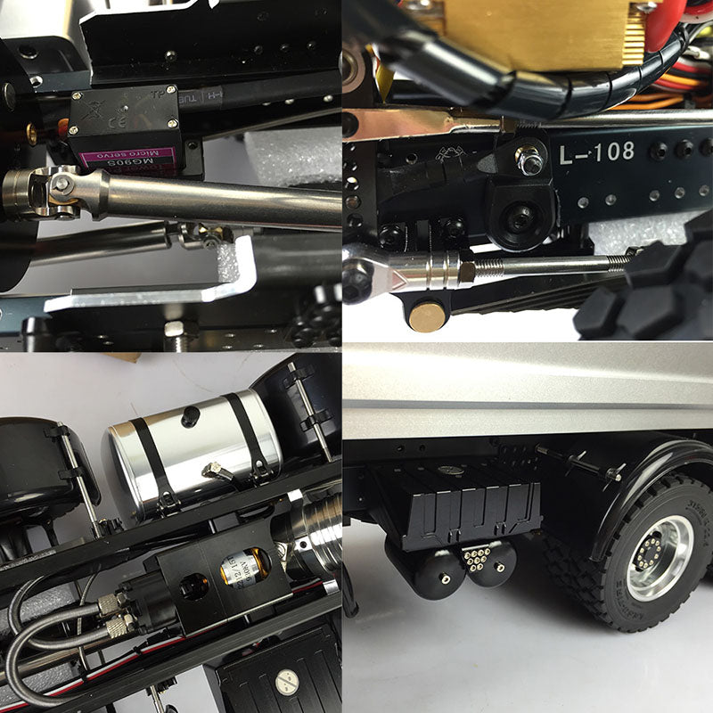 In Stock LESU 1/14 8*8 Hydraulic Painted RC Dumper Tipper For Truck Bucket Model W/ Motor ESC Servo Light Sound W/O Battery