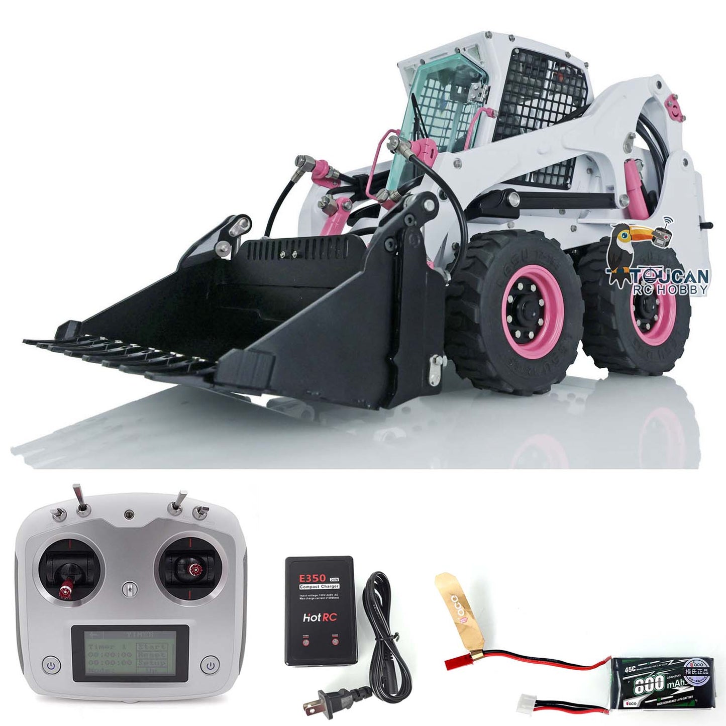 LESU Hydraulic Remote Controlled Loader Aoue LT5H 1/14 Wheeled Skid-Steer I6S Radio Car W/ I6S Controller Battery Charger