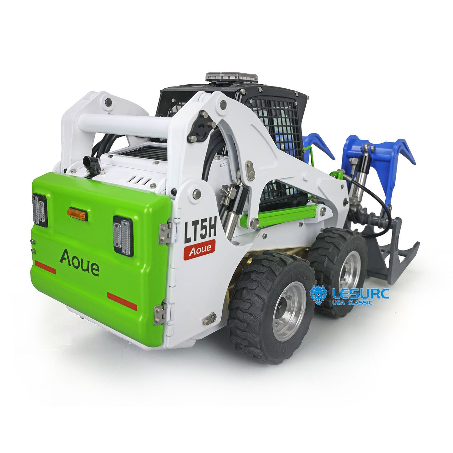 LESU Aoue LT5H 1/14 Metal RC Hydraulic Skid Steer Loader A0008 with FlySky I6S Radio Controller Light Sound for Engineering Vehicle Enthusiast