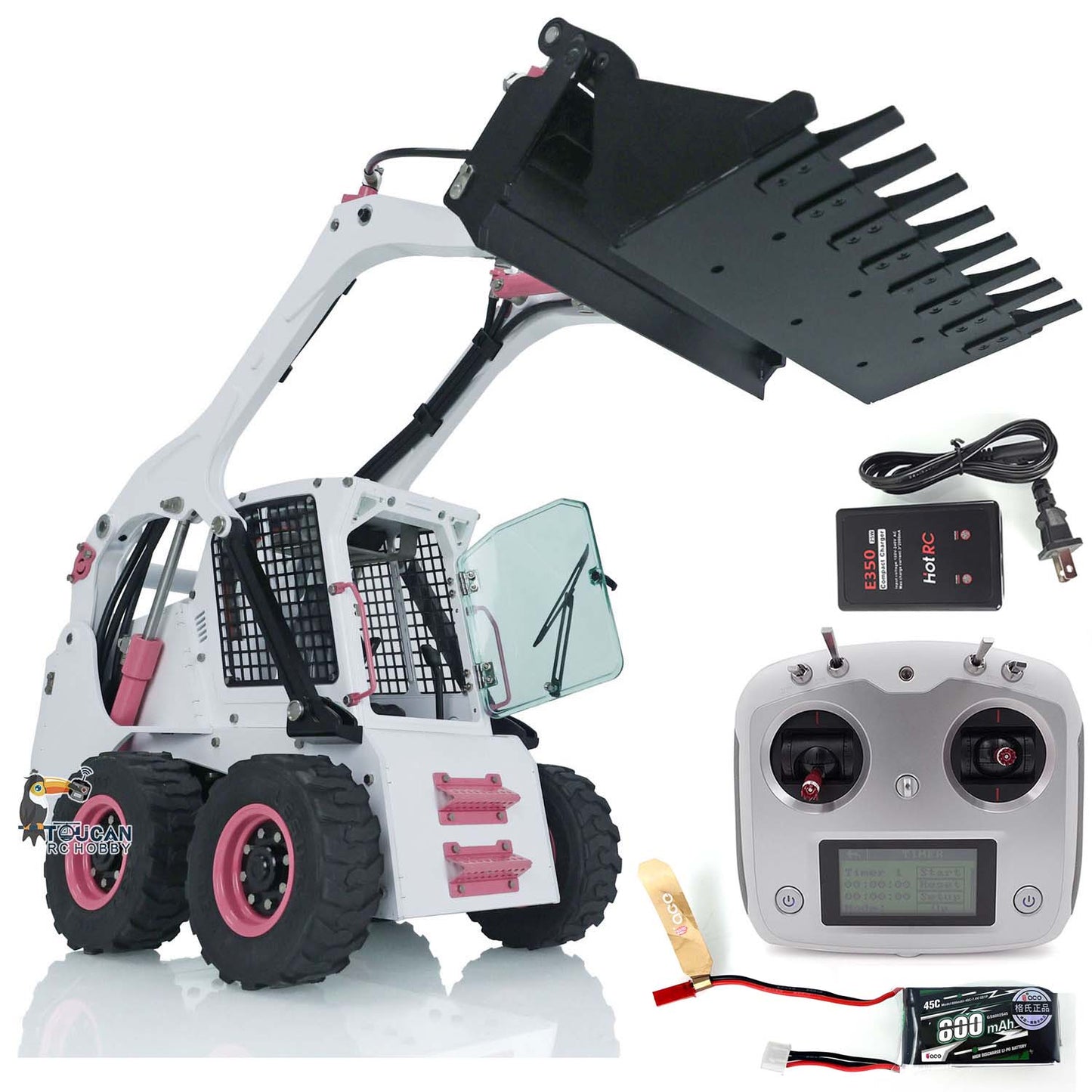 LESU Hydraulic Remote Controlled Loader Aoue LT5H 1/14 Wheeled Skid-Steer I6S Radio Car W/ I6S Controller Battery Charger