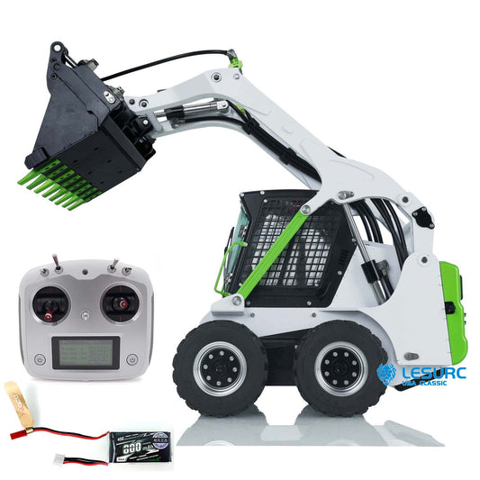 US STOCK LESU 1/14 Wheeled Skid-Steer Hydraulic RC Loader Aoue LT5H I6S Radio Controller Painted Assembled Light Sound Teshulianjie