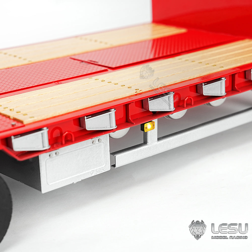 LESU A0041 1/14 Metal Trailer Hydraulic Lifting Tailboard with Landing Legs 3 Axles Chassis for RC Tractor Truck DIY Construction Model