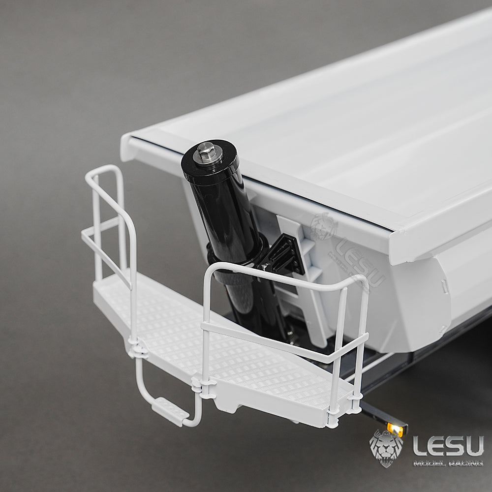 Metal LESU 3 Axles 1/14 Hydraulic Dump Trailer Model for RC Tractor Truck DIY TAMIYA With A0045 U-Bucket Electric Lifting Legs