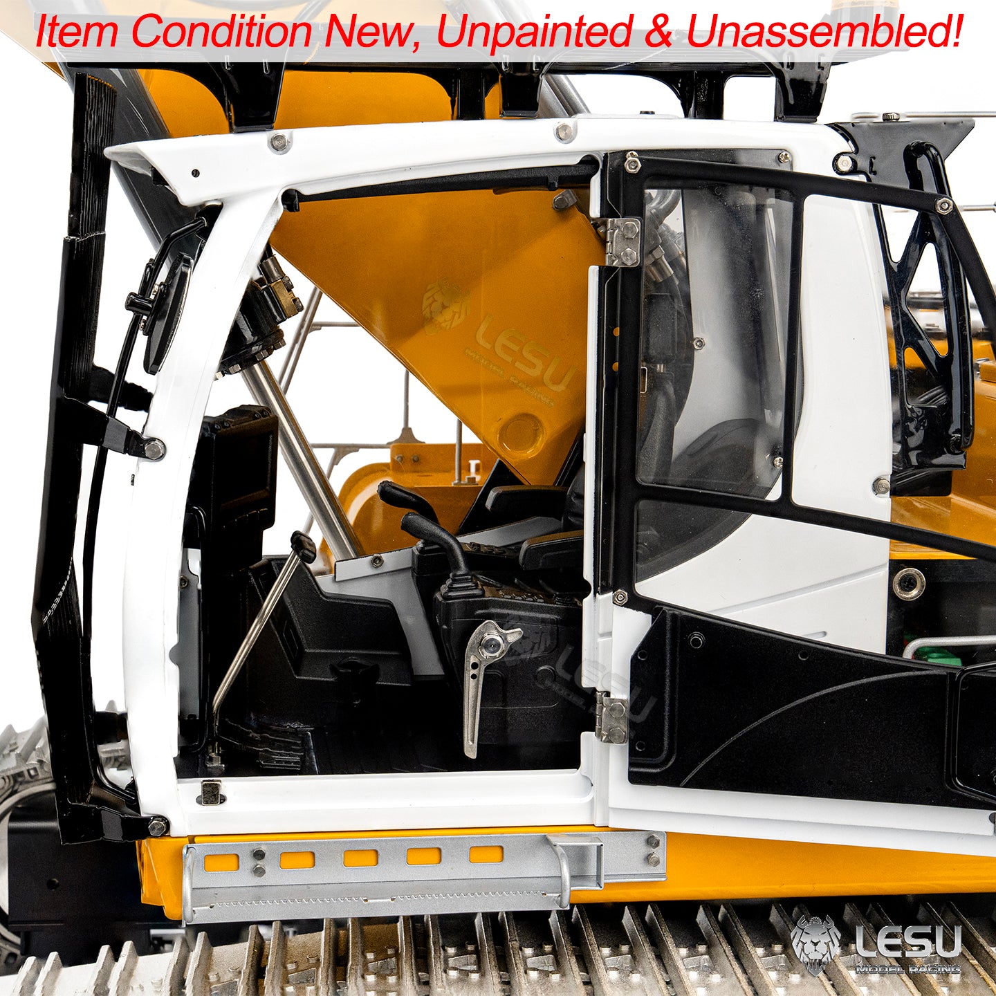 LESU 1/14 Aoue Radio Controlled Dual Pumps LR956 Hydraulic Excavator KIT Metal 3 Arms RC Digger Model 4+3CH Valve Light GPS