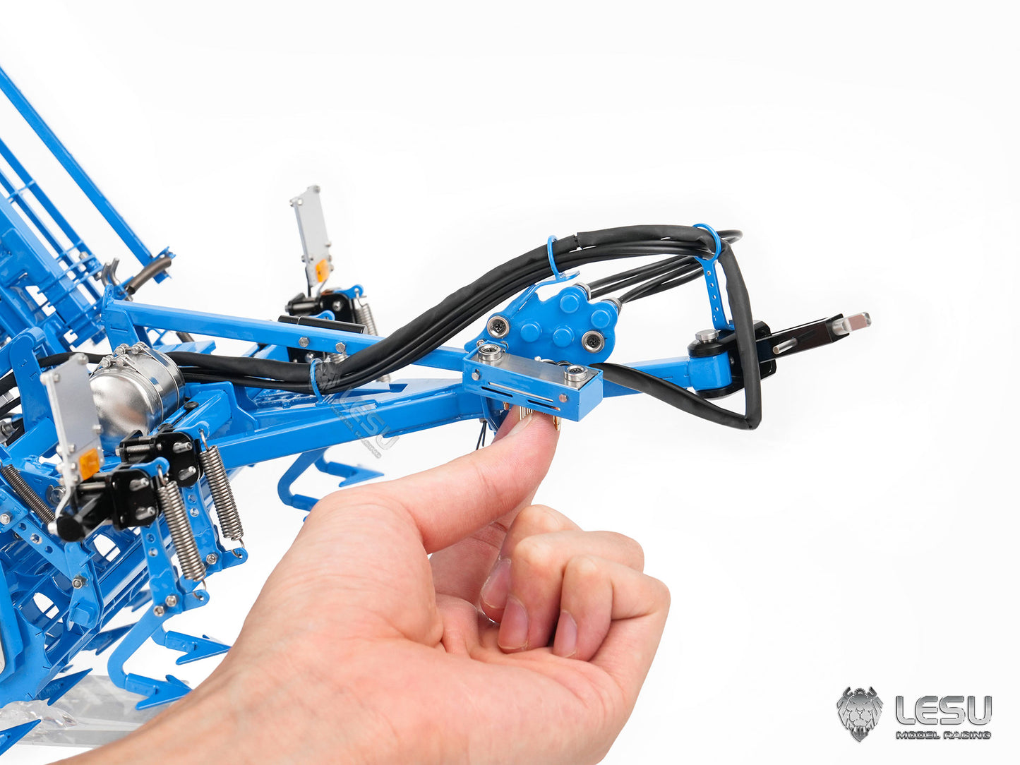 Metal LESU K500 Seedbed Pre-sowing Soil Preparation Machine Planter Plough for 1/14 RC Hydraulic Farm Tractor AOUE 1050 Model