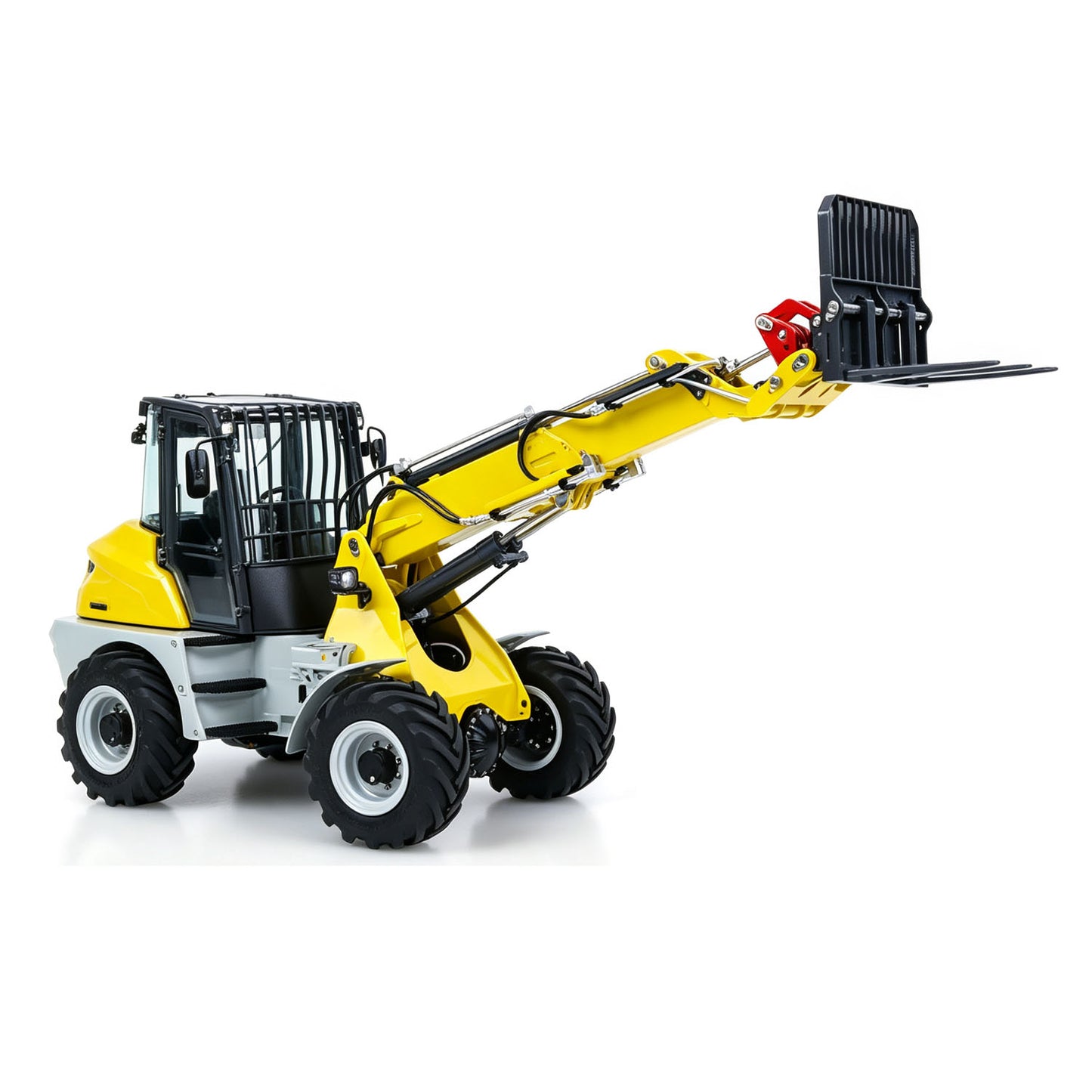 IN STOCK LESU 1/14 RC Hydraulic Telescopic Arm Loader AT1050 Tipper Construction Truck Model With 4 Wheel Drive I6S Radio System Fork
