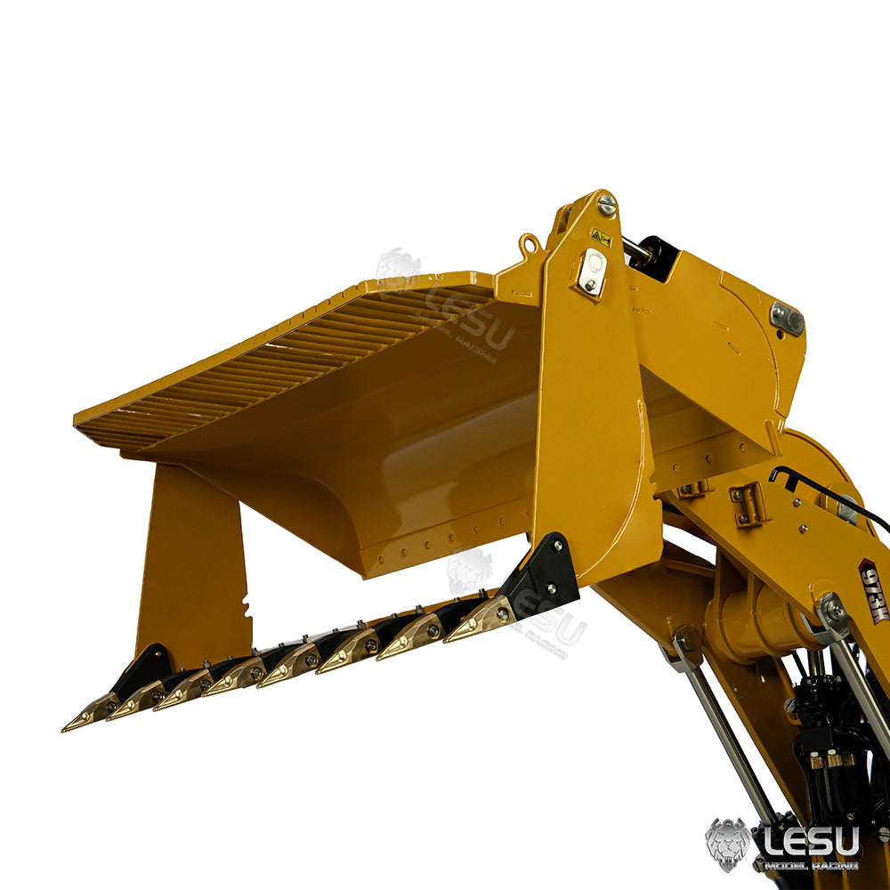 LESU 973K 1/14 Metal RC Hydraulic Loader B0024 with Flysky ST8 Radio Controller Light Sound System Openable Bucket Rear Plow for Outdoor Fun