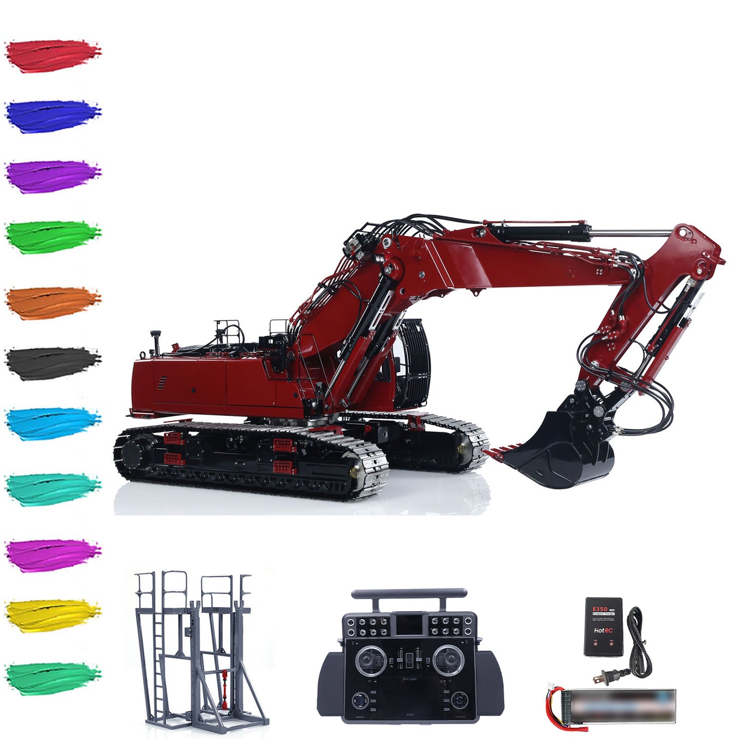 LESU LR960 Remote Control Digger 1/14 RC Full Hydraulic Excavator RTR Construction Vehicle Light Sound Smoke Unit Frsky XE Radio