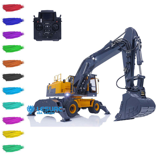 LESU 1/14 RC Metal Hydraulic Aoue ET30H Wheeled Painted Excavator Liquid Crystal Display Motor Servo ESC Light Sound Smoke Unit