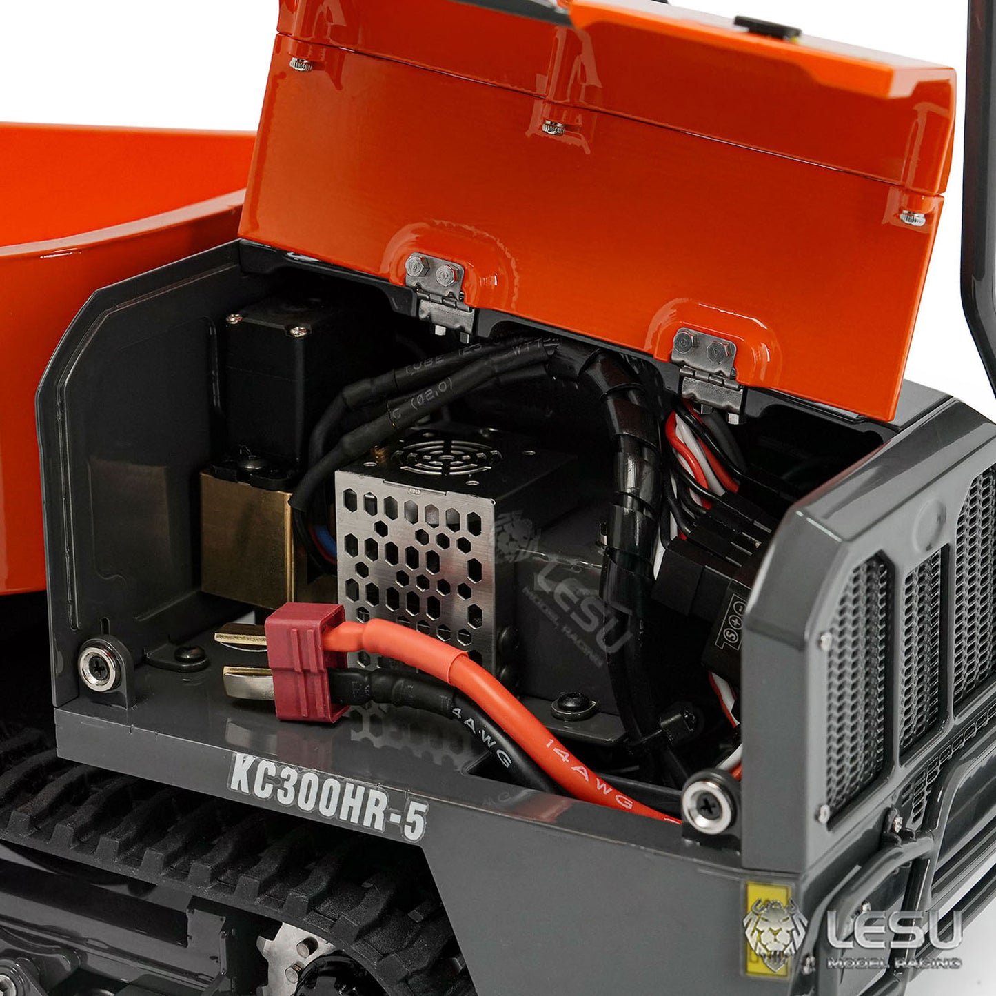 Metal LESU 1/14 Hydraulic Remote Control Tracked Dump Truck KC300HR-5 RC Dumper Model 180 Degree Rotation Openable Door Lights