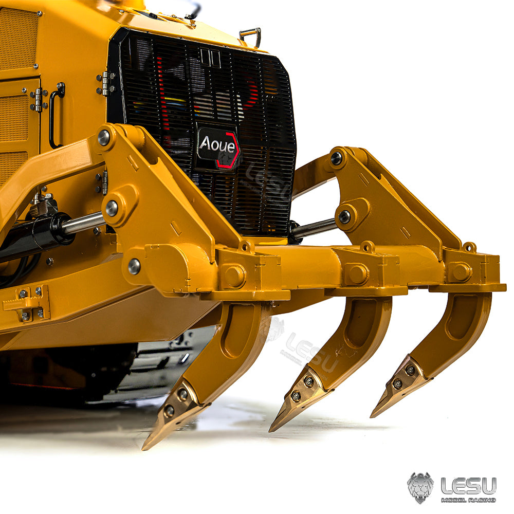 LESU 973K 1/14 Metal RC Hydraulic Loader B0024 with Flysky ST8 Radio Controller Light Sound System Openable Bucket Rear Plow for Outdoor Fun