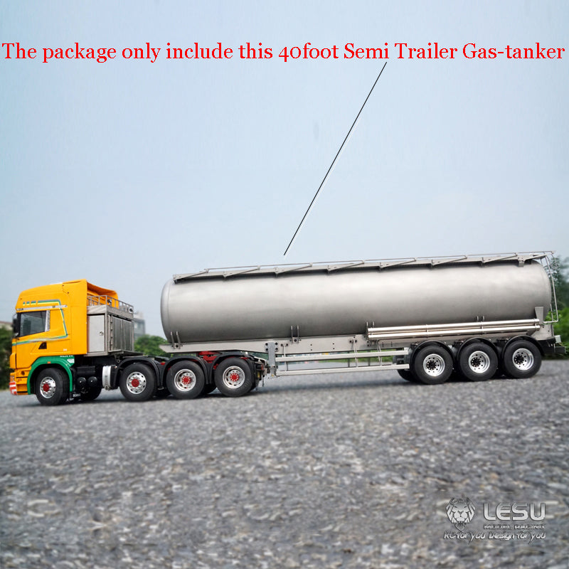 LESU 1/14 Radio Controlled Pre-assembled Semi Trailer Metal 40 Feet Container Oil Tank Gas Tanker for Tractor Truck Model