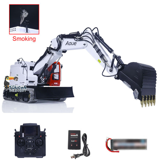 Metal LESU 1/14 RC Hydraulic Short Tail 3 Arms Tracked Excavator Model Aoue ET26L Digger With Radio System Simulated GPS