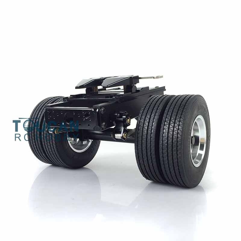 US STOCK LESU Single Axle Metal Trailer 25.5*18.2*14CM Suitable for TAMIYA 1/14 Scale RC Radio Controlled Tractor Truck Cars DIY Model