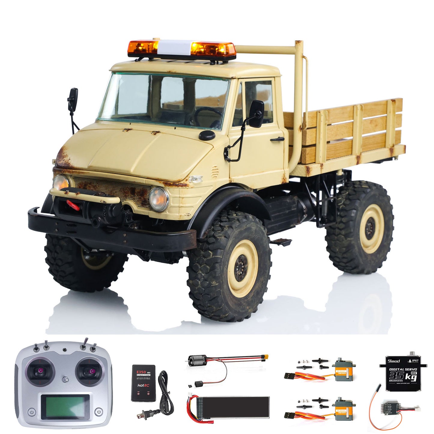 LESU 1/10 4x4 RC Crawler Trucks UM406 RTR Off-Road Vehicles Brushless Motor 2Speed Transmission Axle Locks I6S Radio System Battery Charger