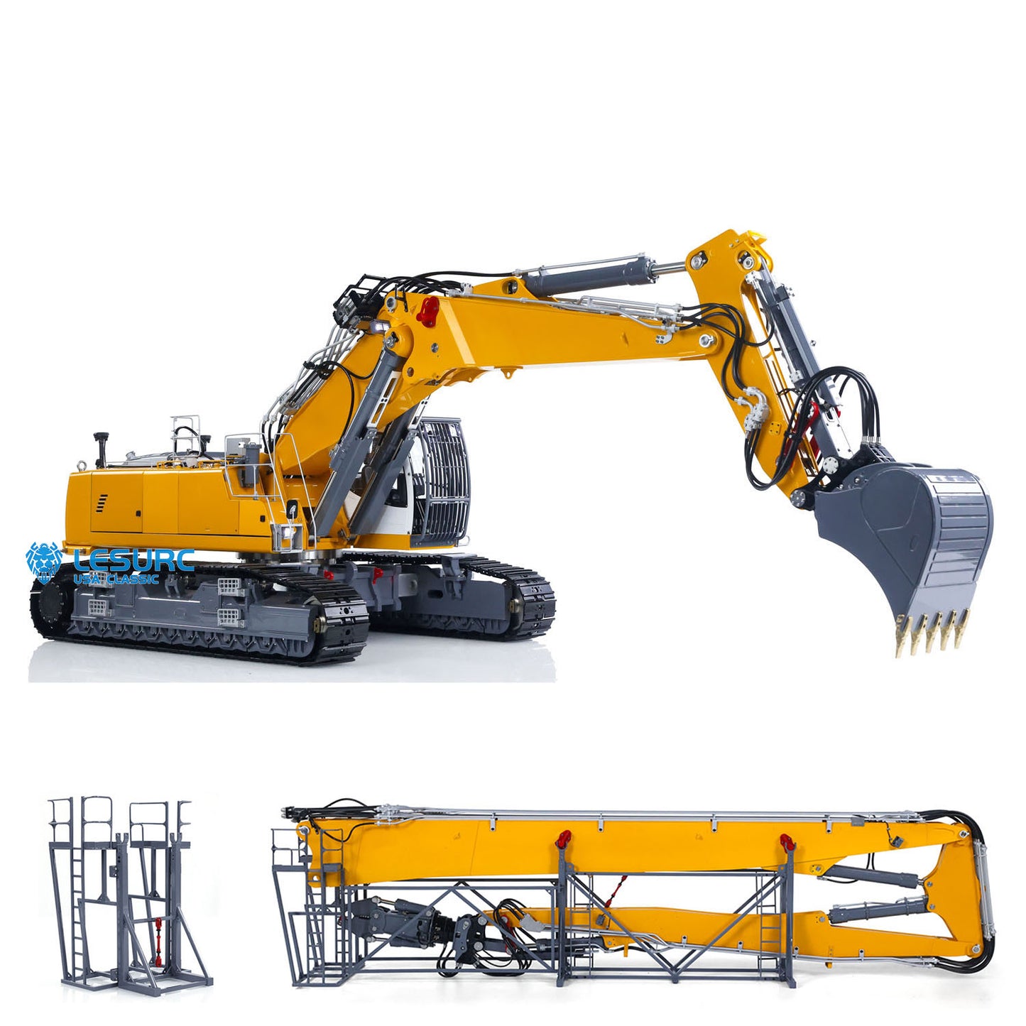 LESU Aoue 960 Demolition Digging Arm Digger 1/14 RC Full Hydraulic Excavator Engineering Vehicle Model 13CH Valve Pump Lights